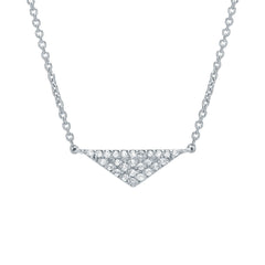 triangle mini necklace in 14k gold with diamonds