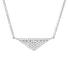 triangle bib necklace in 14k gold with diamonds