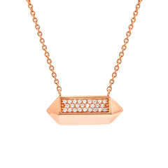 dream capsule necklace in 14k gold with diamonds
