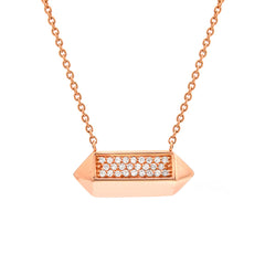 dream capsule necklace in 14k gold with diamonds