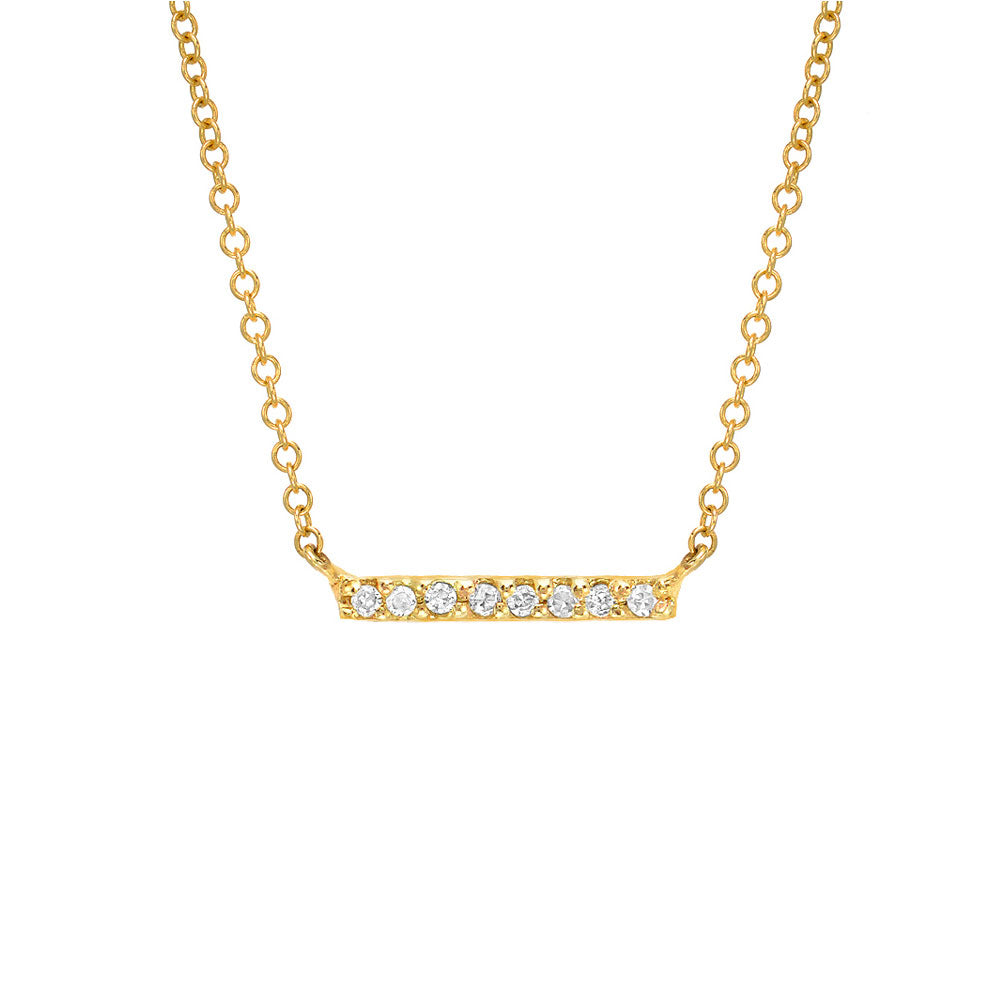 mini bar petite diamond and gold necklace
