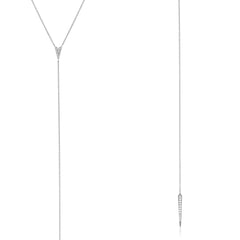 arrowhead lariat long Y necklace in gold with diamonds