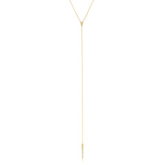 arrownhead lariat long Y necklace in gold with diamonds