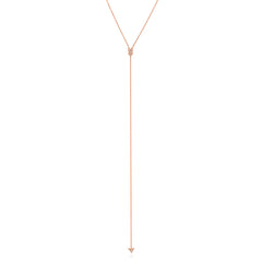 arrow lariat necklace with diamonds in rose gold