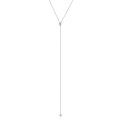 arrow lariat necklace with diamonds in white gold