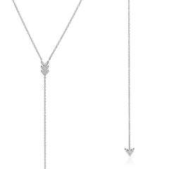arrow lariat necklace with diamonds in white gold