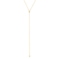 arrow lariat necklace with diamonds in yellow gold