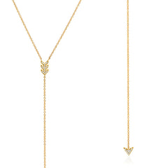 arrow lariat necklace with diamonds in yellow gold