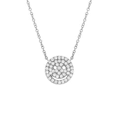 smily face smiling grin necklace in 14k gold and diamonds