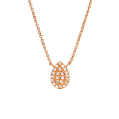 small teardrop pear shape pave necklace