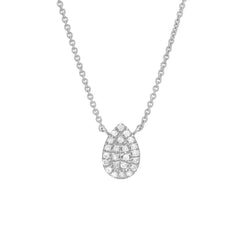 small teardrop pear shape pave necklace