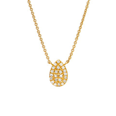 small teardrop pear shape pave necklace