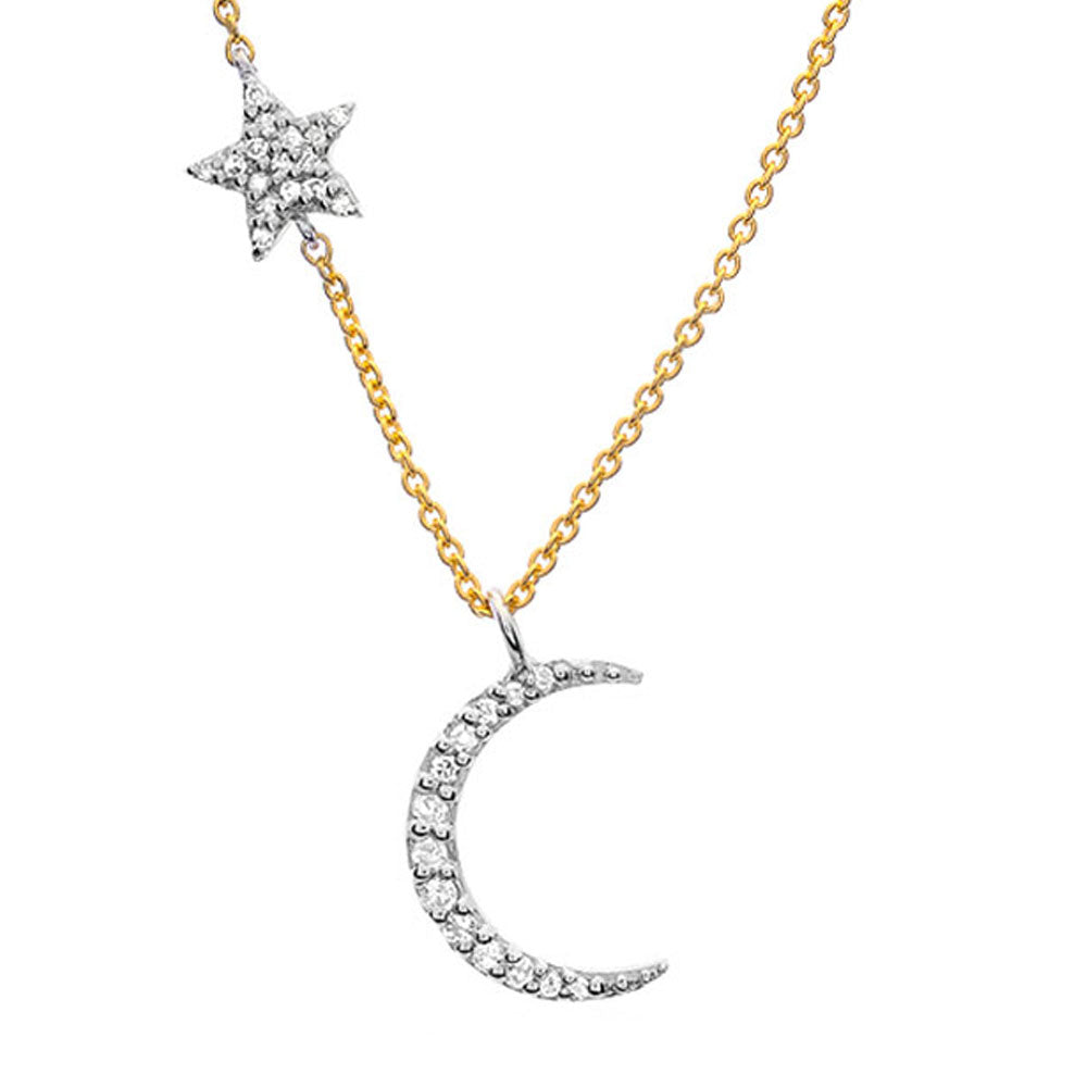 Moon Star Diamond Necklace 2024 | hookshtv.com