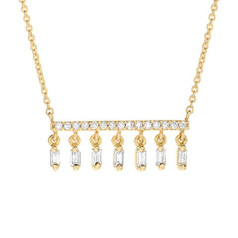 Heirloom Baguette Diamond Fringe Necklace