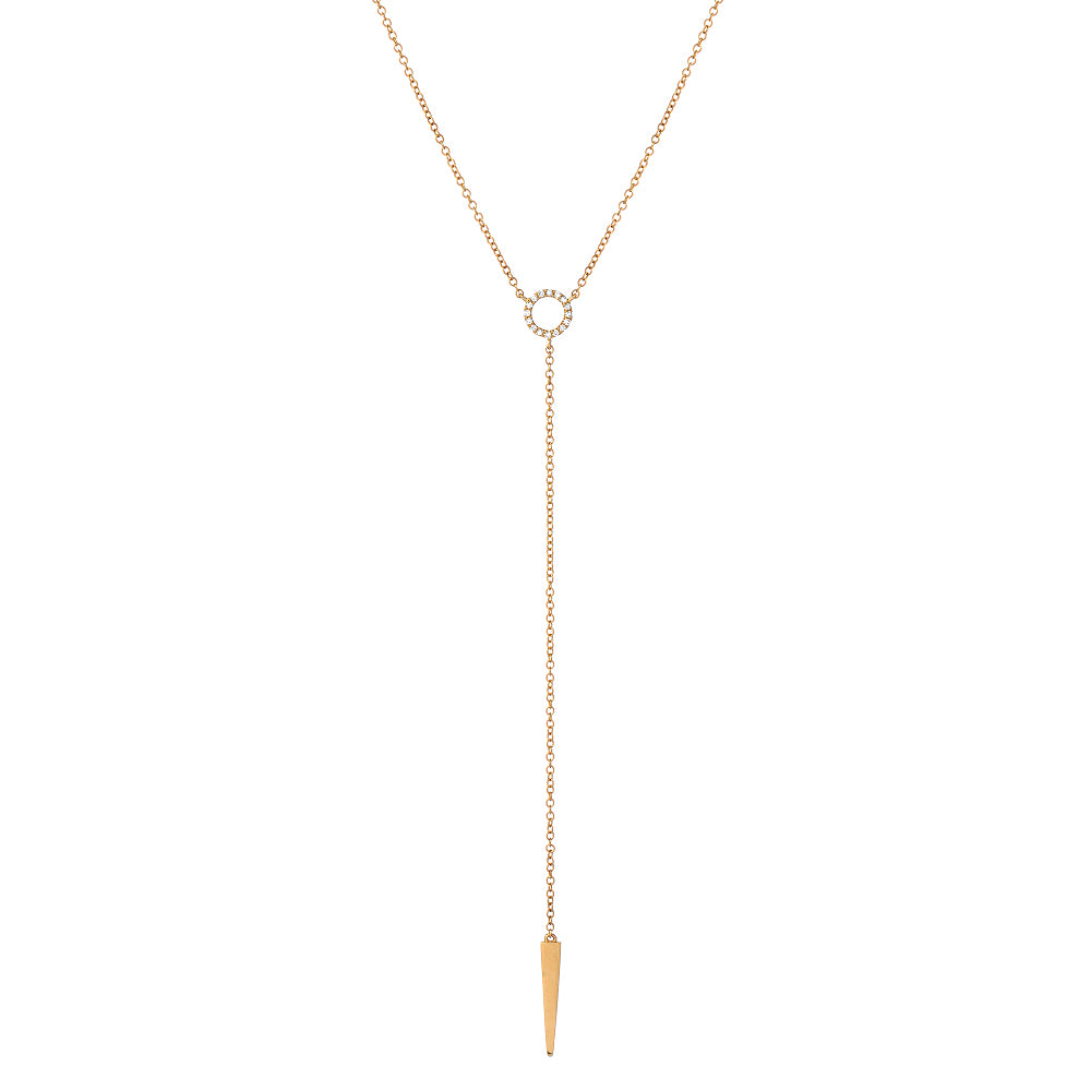 Open Circle and Dagger Mini Lariat Necklace | Liven – Liven Open Circle and Dagger Mini Lariat Necklace | Liven – Liven