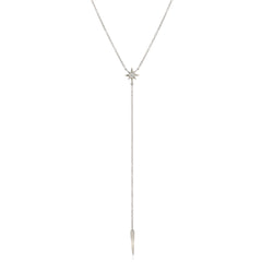 starburst and dagger Y necklace in gold and diamonds