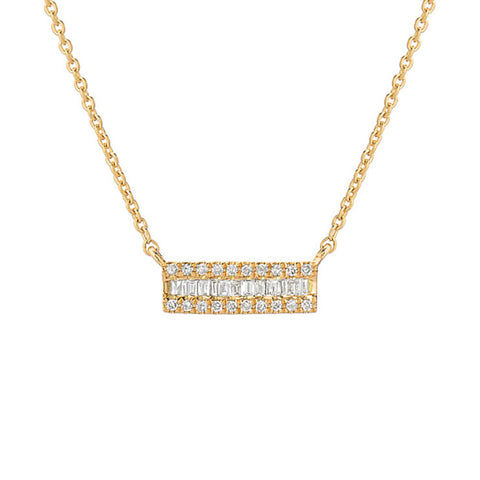 Heirloom Baguette Diamond Petite Bar Necklace