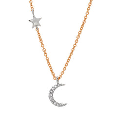tiny moon and star necklace