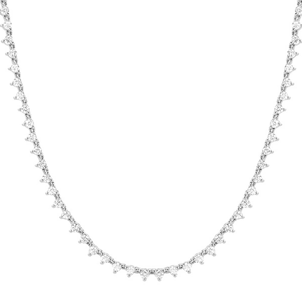 14k gold diamond tennis necklace