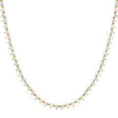 14k gold diamond tennis necklace