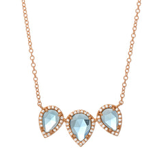 pear shape colored stone necklace