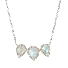 pear shape colored stone necklace