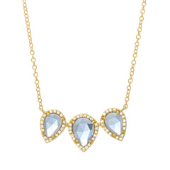 pear shape colored stone necklace