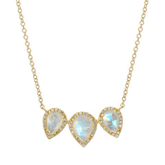 pear shape colored stone necklace
