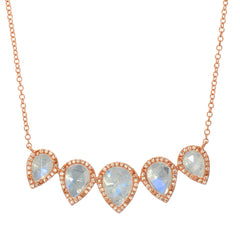 pear shape colored stone necklace