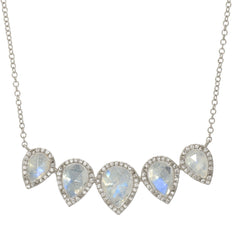 pear shape colored stone necklace