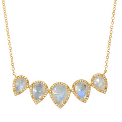 pear shape colored stone necklace