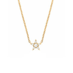 petite miniature star diamond and gold necklace