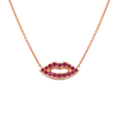 red ruby lips necklace