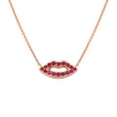 red ruby lips necklace