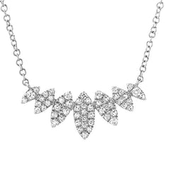 multiple micropave diamond marquise shapes in a curved cluster in 14k gold