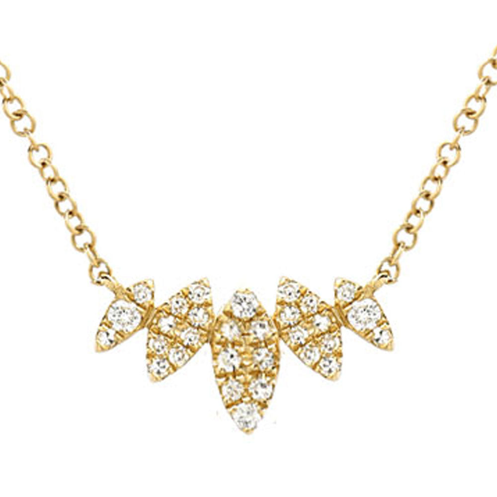 five marquise shape arch necklace