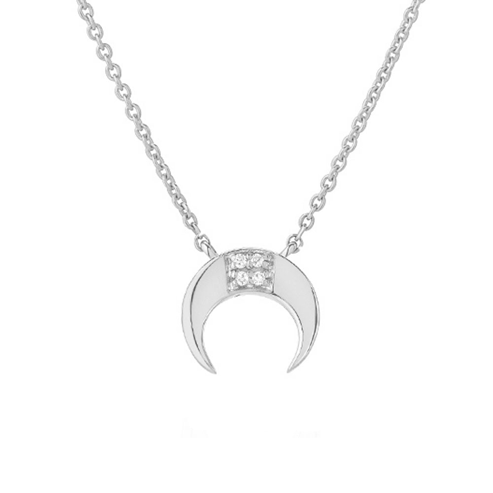 Petite Crescent Necklace | Horn Necklace | Liven Fine Jewelry – Liven ...