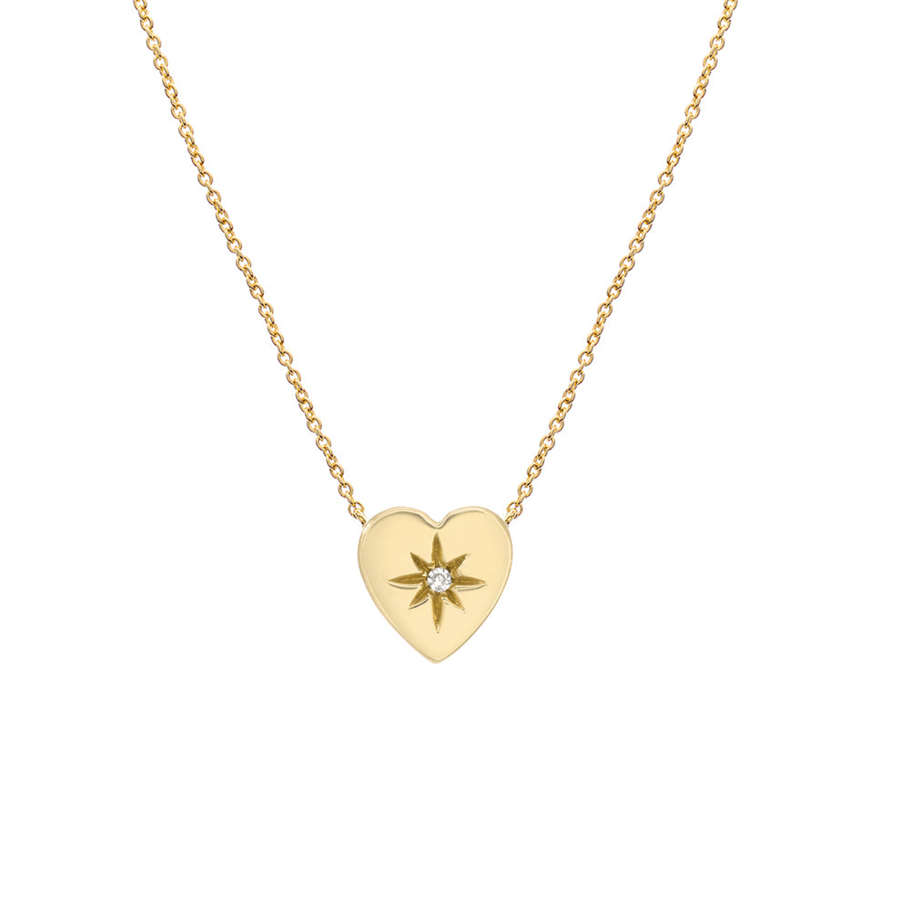 petite starburst heart necklace