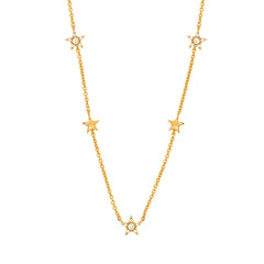 Stars by the yard petite necklace in 14k yellow gold with diamonds