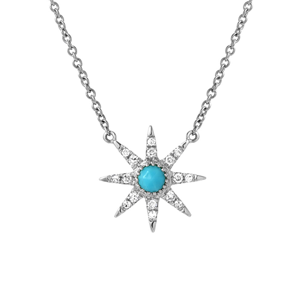 Turquoise and store diamond necklace