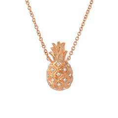 mini pineapple in 14k gold with diamonds