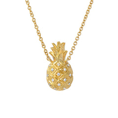 mini pineapple in 14k gold with diamonds