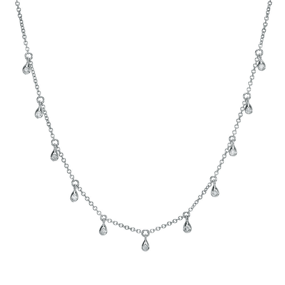 Teardrops Droplet Necklace | Cascading Drape Diamond