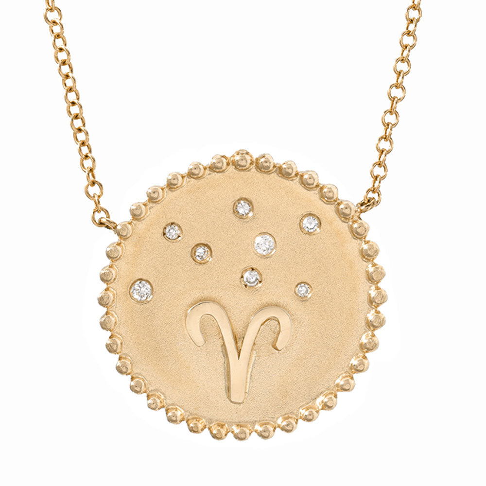 Yellow gold plated 18-inch zodiac sign Necklace