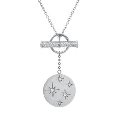 Starry Disc toggle necklace in 14k white gold