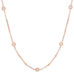 unity chain necklace with station diamonds set with hand-pulled wires and lengths of chain 
