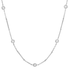 unity chain necklace with station diamonds set with hand-pulled wires and lengths of chain 