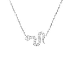 petite diamond and gold snake necklace