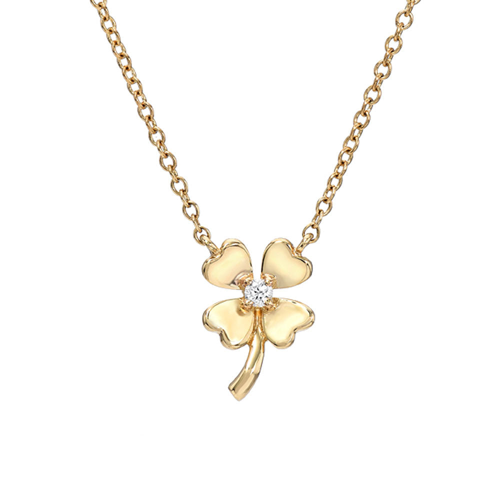 Four Leaf Clover 3 Flower Necklace - Gold and Rose Gold Rose Gold