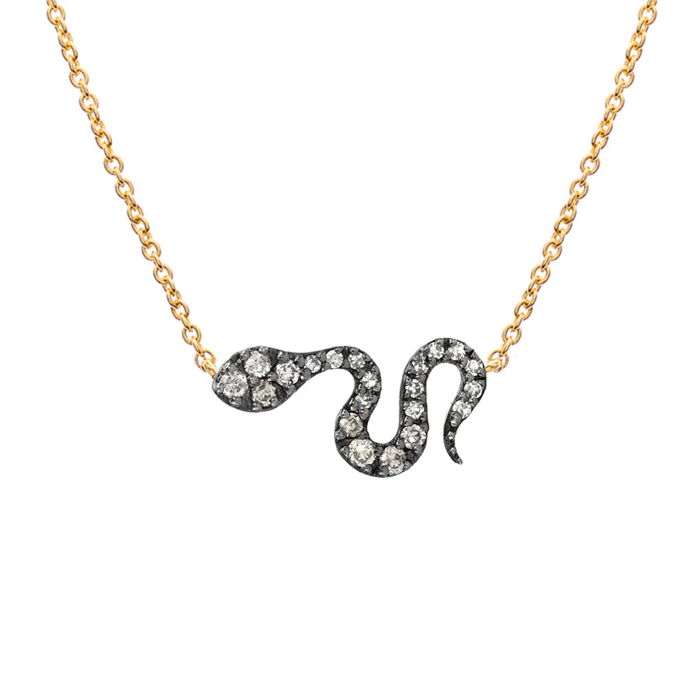 ★HAESOOL★ [TWICEミナ着用] Pendant Snake Necklace Two Color Snake Necklace | Diamond Serpent Pendant | Liven